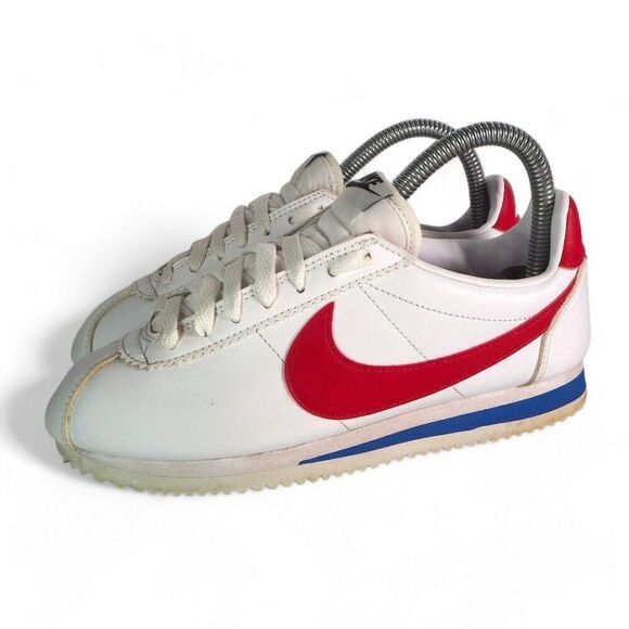 Nike Classic Cortez Leather 'White Red' Casual Sneakers 807471-103 Women's 7 - Picture 2 of 11